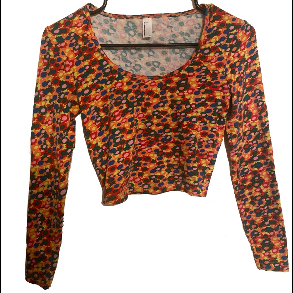 VINTAGE American Apparel Floral long Sleeve cropped tee - XS